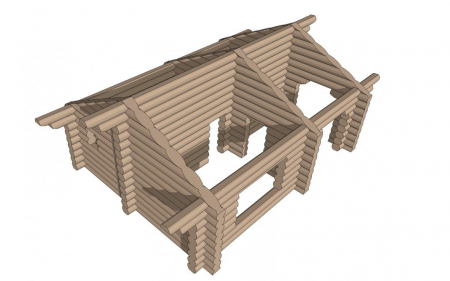 Баня из рубленного бревна (сосна) 57 кв.м