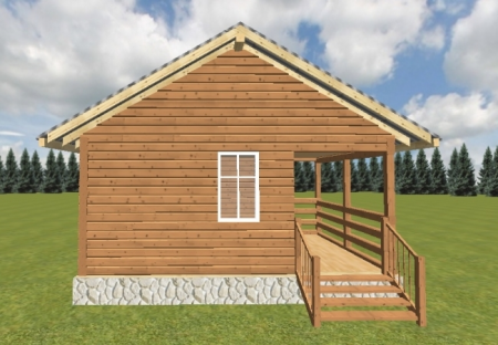 Баня из бруса 4x6 м (15,4 кв.м) с верандой