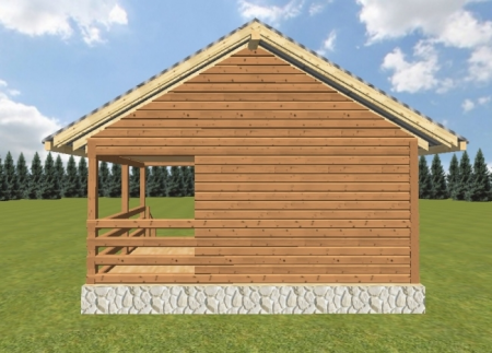 Баня из бруса 4x6 м (15,4 кв.м) с верандой