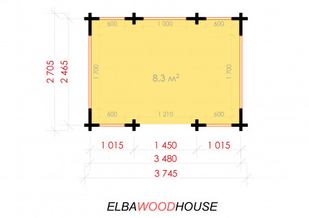 Парковая беседка из минибруса 3.7х2.7 м, 8.3 кв. м 
