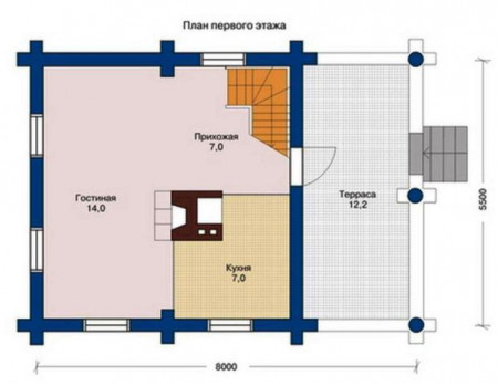 Сруб дома 88,1 м2