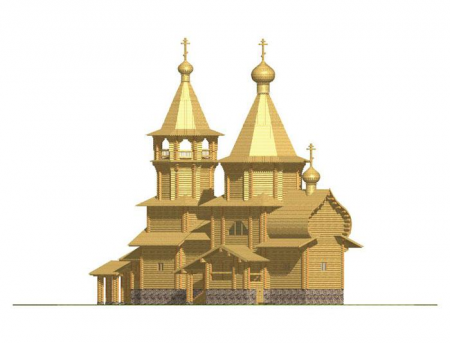 Часовня из рубленного бревна (сосна) 223 кв.м