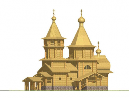 Часовня из рубленного бревна (сосна) 223 кв.м