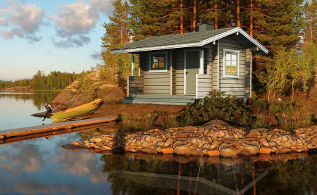 Баня из двойного бруса с террасой 4.5х3.6 (9 кв.м) 