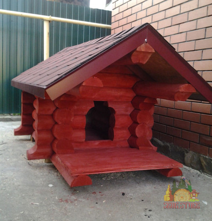 Собачьи будки из бревна