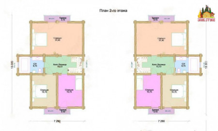 Сруб гостиницы 351,6 кв.м (8 номеров)