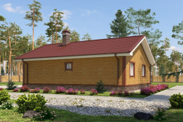  Одноэтажный дачный дом из профилированного бруса с террасой, 2 спальни, 94 м²