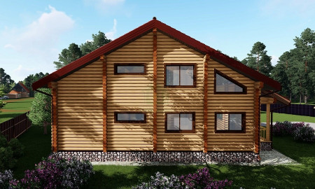 Сруб дома с мансардой, 11.8 на 8.7 м, 206 м2