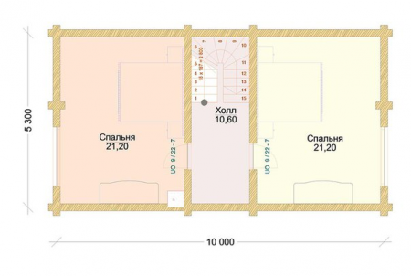 Дом с мансардой и террасой из бревна 7,5х10 м (128 кв.м)