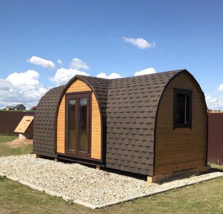 Баня-викинг 6х2,2 м, две секции, с душем