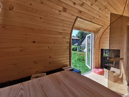 Баня-викинг 6х2,2 м, две секции, с душем