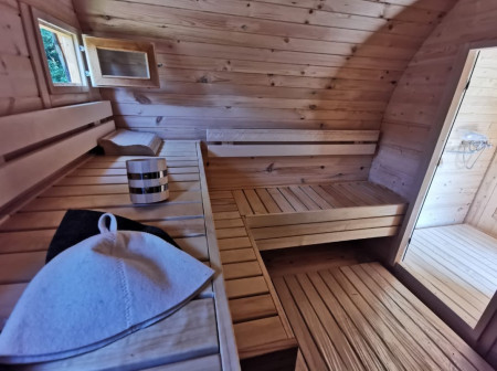 Баня-викинг 6х2,2 м, две секции, с душем