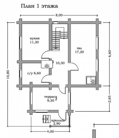 Сруб дома 89.1 м2