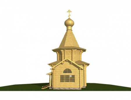 Часовня из рубленного бревна (сосна) 74 кв.м
