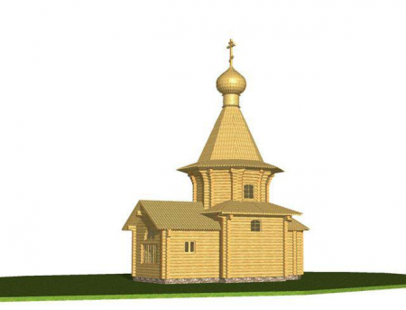 Часовня из рубленного бревна (сосна) 74 кв.м