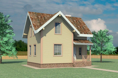 Дом из профибруса с мансардой для постоянного проживания, 3 спальни, 90 м²