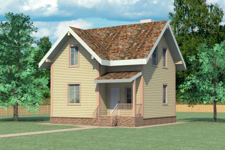 Дом из профибруса с мансардой для постоянного проживания, 3 спальни, 90 м²