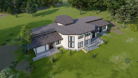 Здание частного аэропорта из бруса (бревна), 300 м2