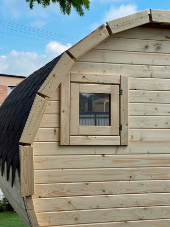 Сауна бочка 2,5х2,2 м, одна секция, с крыльцом