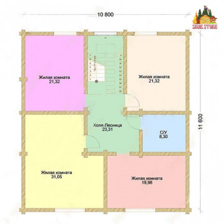 Сруб гостиницы 313,4 кв.м (5 номеров)