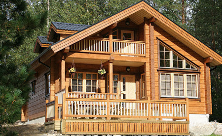 Двухэтажный дом из двойного бруса, 8.6х8 м, 130 кв.м