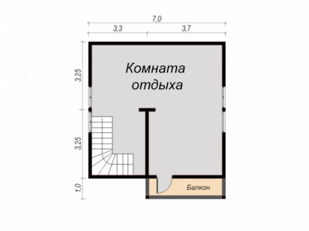 Баня из бруса 7x7,5 м (91 кв.м) 2 этажа