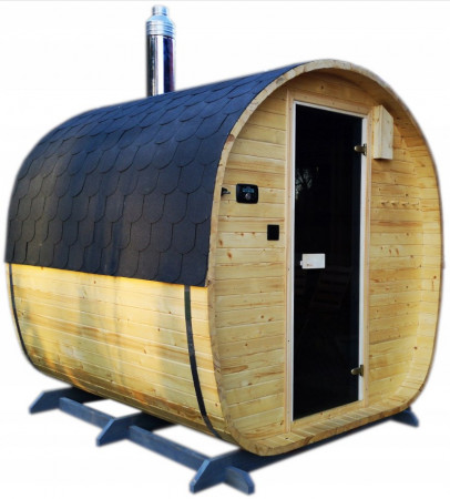 Мини-сауна бочка 2,4х2,15 м, одна секция