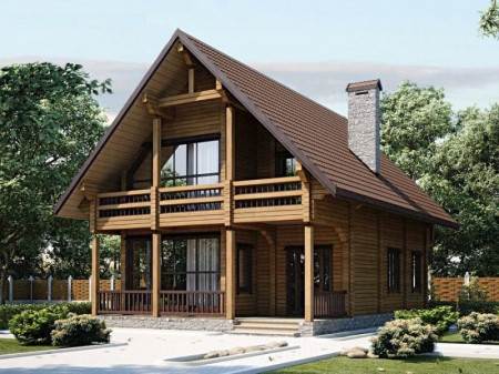 Дом с мансардой из двойного бруса, 12.3х9 м, 180 кв.м 