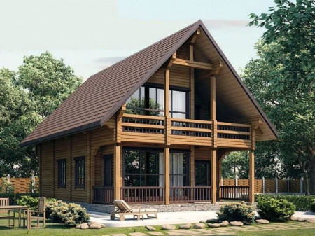 Дом с мансардой из двойного бруса, 12.3х9 м, 180 кв.м 