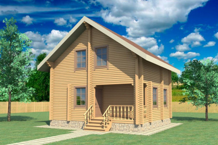 Небольшой гостевой домик с мансардой, 2 спальни, 81 м²