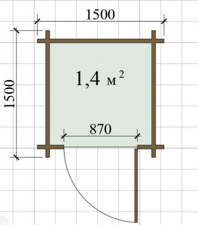 Дачный туалет 1,5х1,5м из минибруса