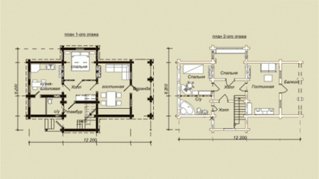 Сруб дома 202 м2