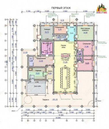 Сруб банного комплекса, 21.8х18 м, 390 кв. м