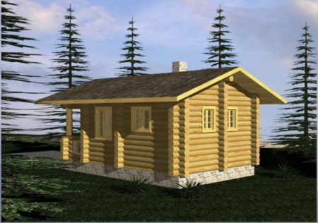 Баня из бруса 4,2x6,5 м (21,1 кв.м)