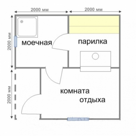 Баня из рубленного бревна 4х4 м