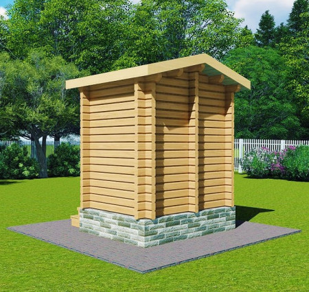 Дачный туалет с душем 2,5x2м из минибруса