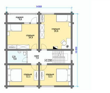 Сруб дома 207,1 м2