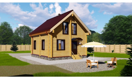 Сруб дома полтора этажа, 7х7 м, 112,5 м2