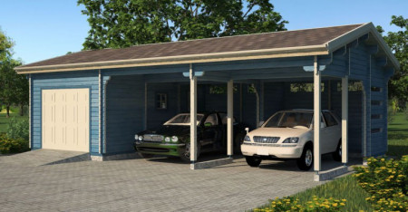 Гараж из минибруса на три авто, 11х6 м, 61.7 кв. м 