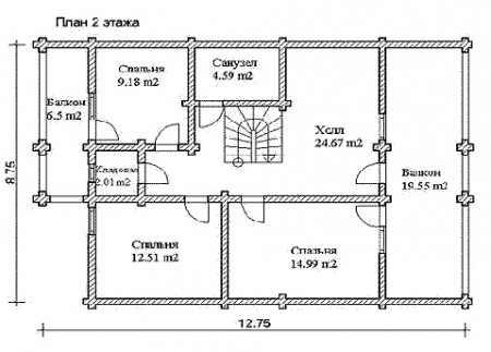Сруб дома 212 м2
