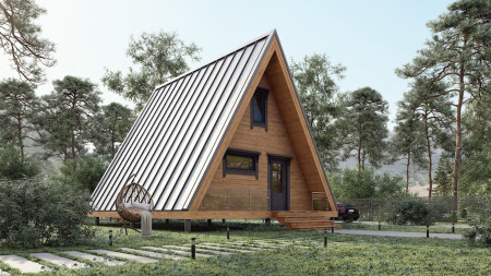 Дома-шалаши - треугольные каркасные дома
