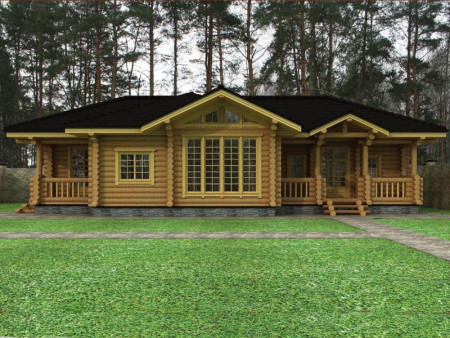 Сруб одноэтажного дома 214,5 м2