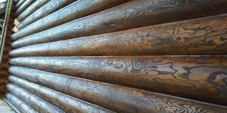 Браширование дома или сруба из оцилиндрованного бревна