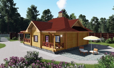 Сруб дома полтора этажа, 12 на 11 м, 132 м2