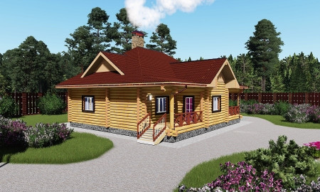 Сруб дома полтора этажа, 12 на 11 м, 132 м2