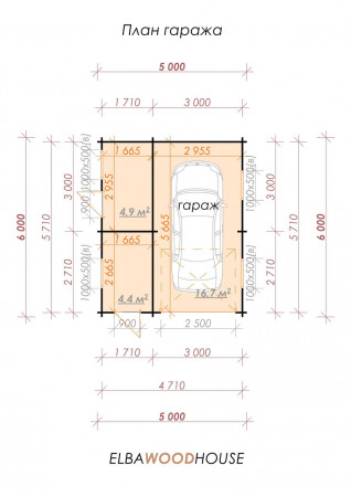 Гараж из минибруса, 6х5 м, 26 кв. м 