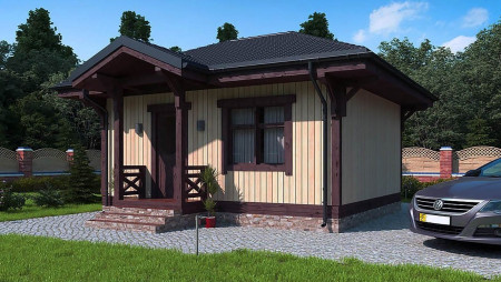 Одноэтажная каркасная баня 6,5х5,5 м, 34 м²